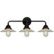 Nouveau 2 Halophane LED 27 inch Matte Black Bath Vanity Light Wall Light in Clear Halophane Glass