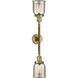 Franklin Restoration Small Bell 2 Light 15 inch Brushed Brass Bath Vanity Light Wall Light in Silver Plated Mercury Glass, Franklin Restoration