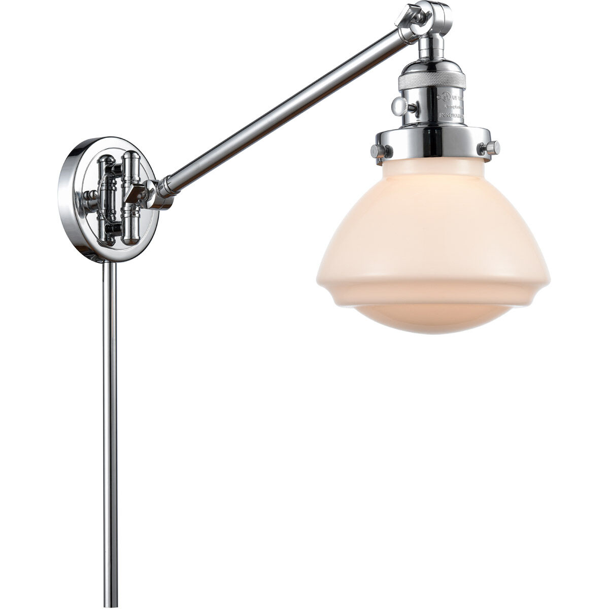 Olean 18 inch 3.50 watt Polished Chrome Swing Arm Wall Light, Franklin Restoration