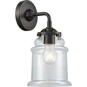 Nouveau Canton LED 6 inch Oil Rubbed Bronze Sconce Wall Light in Clear Glass, Nouveau
