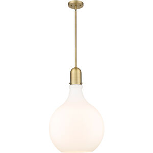 Amherst 1 Light 16 inch Brushed Brass Pendant Ceiling Light in Matte White Glass