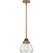 Nouveau 2 Fulton 1 Light 6.75 inch Brushed Brass Mini Pendant Ceiling Light in Incandescent, Clear