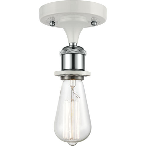 Ballston Bare Bulb LED 5 inch White and Polished Chrome Semi-Flush Mount Ceiling Light, Ballston