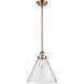 Ballston X-Large Cone 1 Light 12 inch Antique Copper Pendant Ceiling Light in Seedy Glass