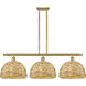 Woven Rattan 3 Light 38.00 inch Island Light