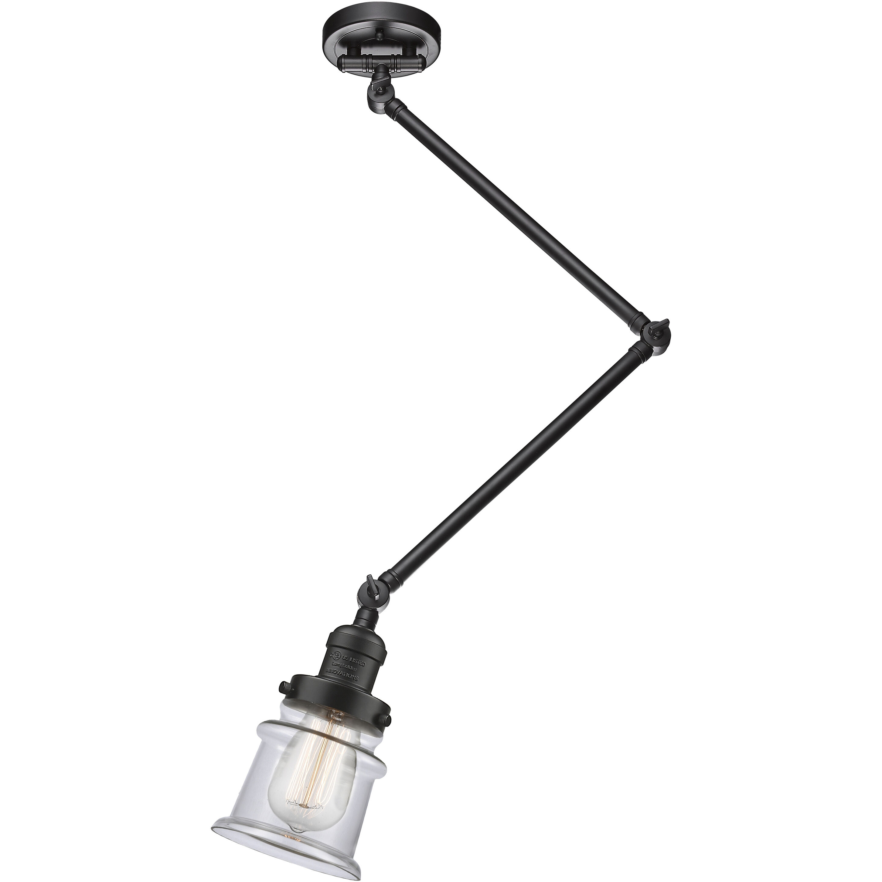 Small Canton 30 inch 60.00 watt Oil Rubbed Bronze Swing Arm Wall Light, Franklin Restoration