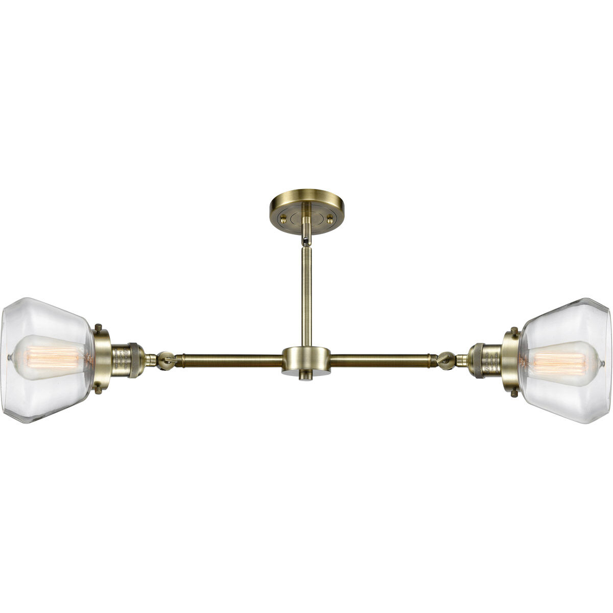 Franklin Restoration Fulton LED 21 inch Antique Brass Chandelier Ceiling Light in Clear Glass, Franklin Restoration