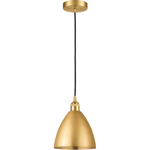 Edison Dome LED 8 inch Satin Gold Mini Pendant Ceiling Light