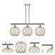 Ballston Large Farmhouse Rope LED 36 inch Polished Chrome Island Light Ceiling Light in Clear Glass with Brown Rope, Ballston