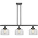 Ballston Large Bell LED 36 inch Matte Black Island Light Ceiling Light in Clear Glass, Ballston