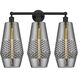 Windham 3 Light 25 inch Matte Black Bath Vanity Light Wall Light in Smoked Glass
