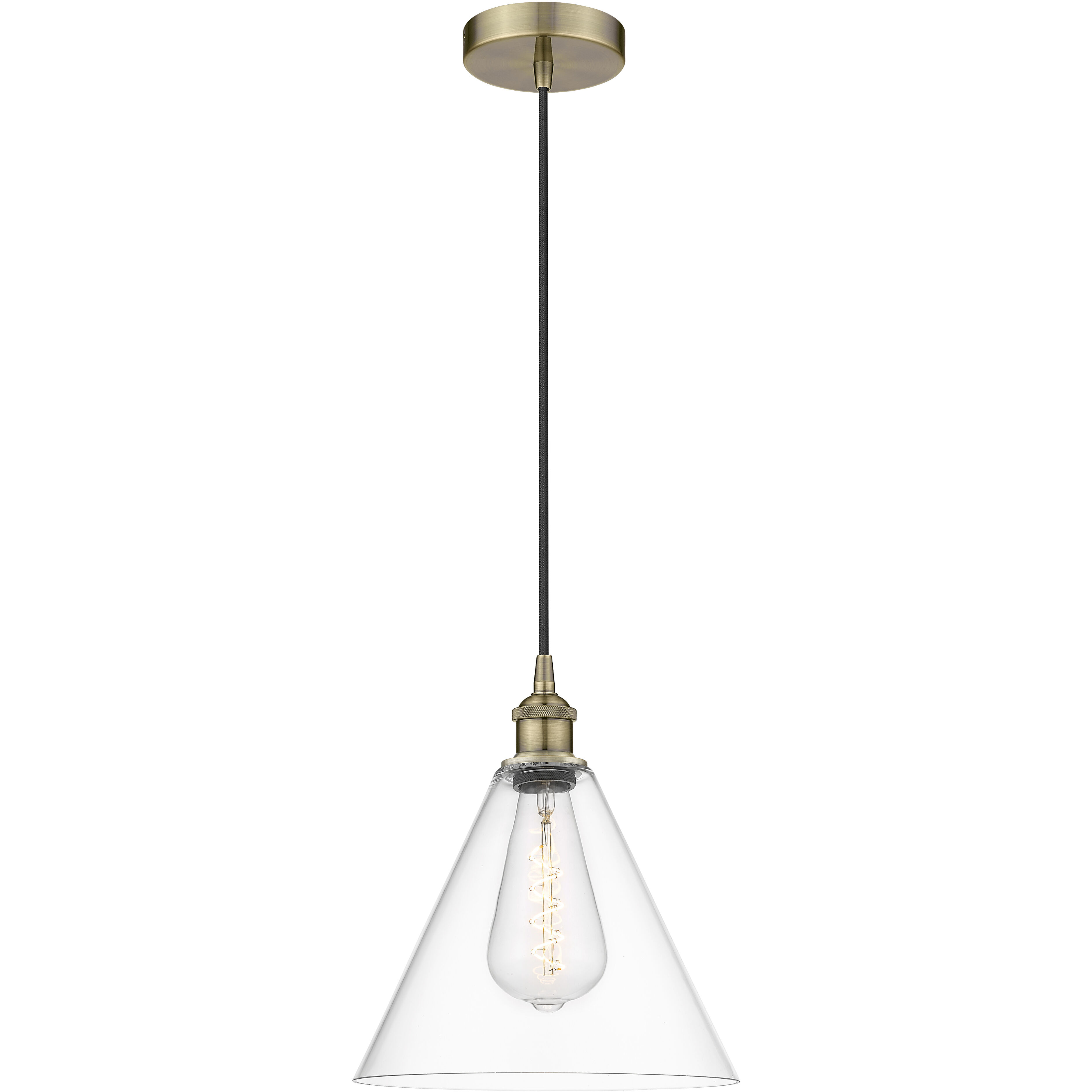 Berkshire 1 Light 12 inch Antique Brass Mini Pendant Ceiling Light