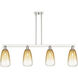 Brookhaven Almond Island Light Ceiling Light in Polished Nickel, Amber Glass