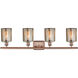 Ballston Cobbleskill 4 Light 36 inch Antique Copper Bath Vanity Light Wall Light in Mercury Glass, Ballston