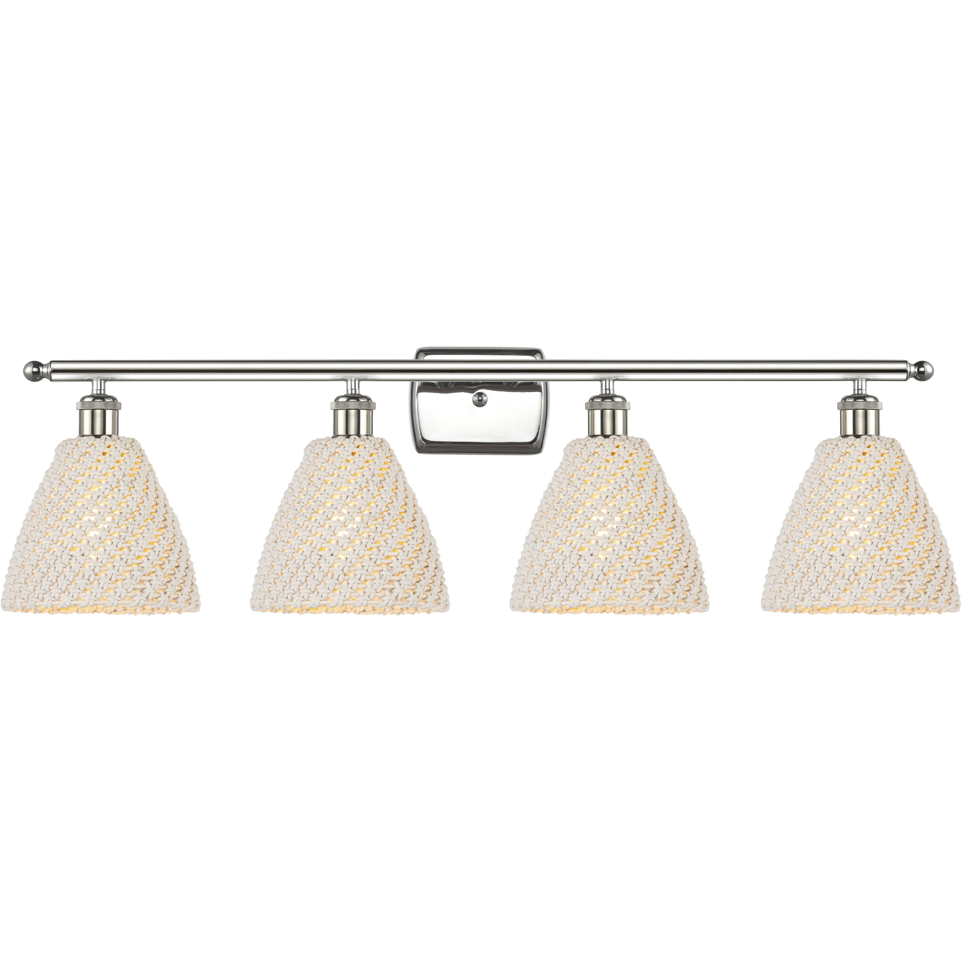 Ballston Bristol Natural 4 Light 37.5 inch Polished Nickel Bath Vanity Light Wall Light