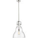 Haverhill LED 14 inch Polished Nickel Pendant Ceiling Light in Seedy Glass
