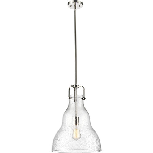 Haverhill LED 14 inch Polished Nickel Pendant Ceiling Light in Seedy Glass