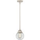 Nouveau 2 Beacon 1 Light 6 inch Polished Nickel Mini Pendant Ceiling Light in Incandescent, Clear