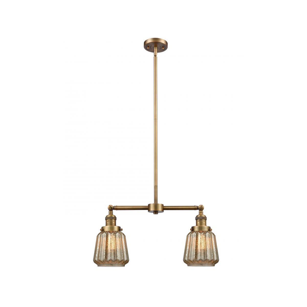 Franklin Restoration Chatham LED 21 inch Brushed Brass Chandelier Ceiling Light in Mercury Glass, Franklin Restoration