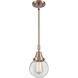 Franklin Restoration Beacon 1 Light 6 inch Antique Copper Mini Pendant Ceiling Light in Clear Glass
