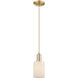 Arcadia Hadley 1 Light 4.88 inch Champagne Bronze Mini Pendant Ceiling Light in Matte White