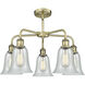 Hanover 5 Light 24.25 inch Antique Brass Chandelier Ceiling Light in Fishnet
