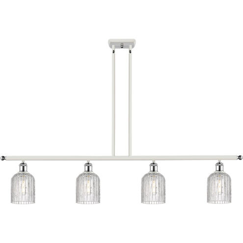 Ballston Bridal Veil 4 Light 48 inch White Polished Chrome Stem Hung Island Light Ceiling Light