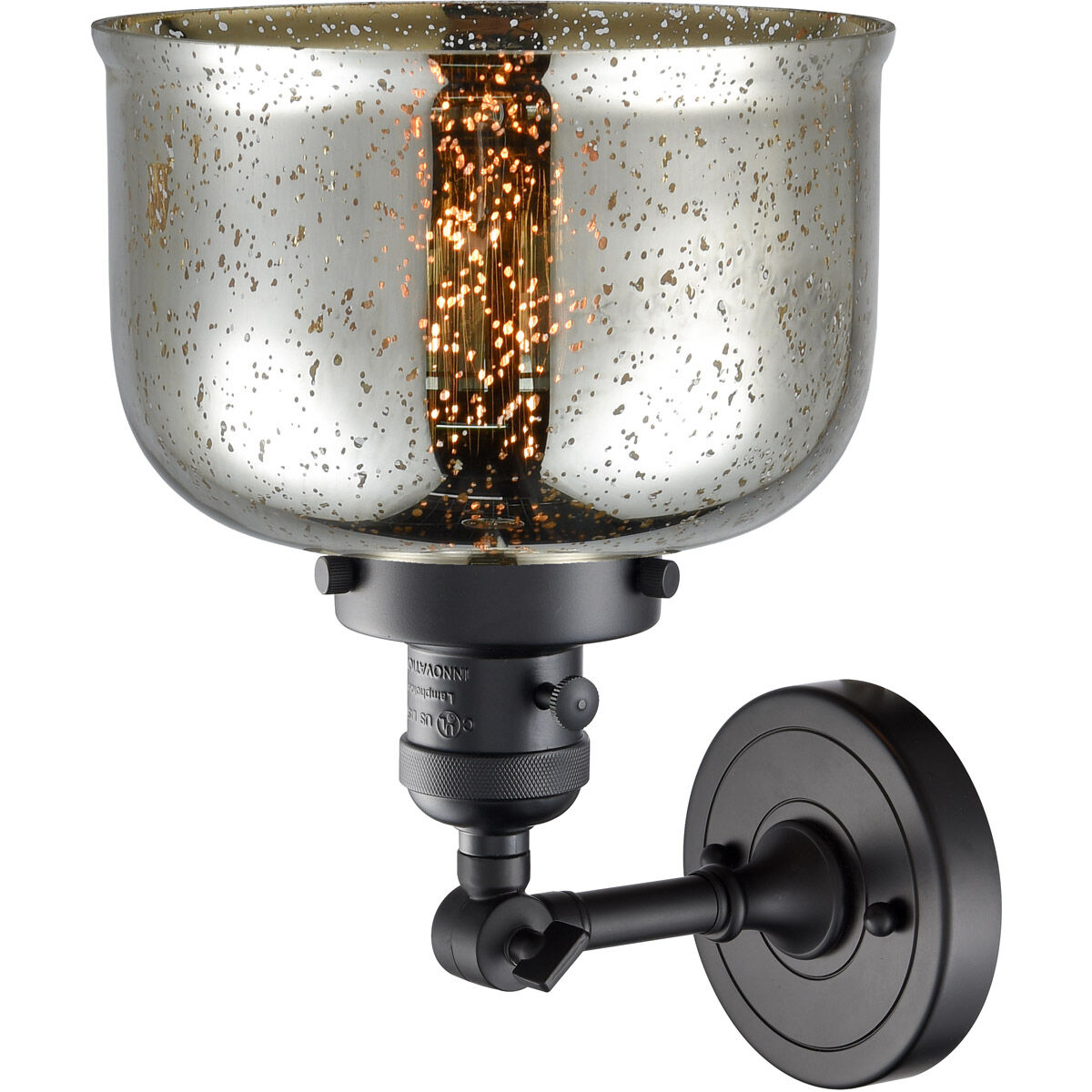 Franklin Restoration Large Bell LED 8 inch Matte Black Sconce Wall Light, Franklin Restoration