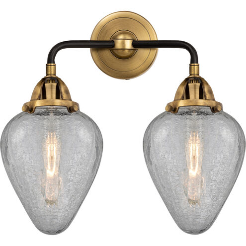 Nouveau 2 Geneseo 2 Light 15 inch Black Antique Brass and Matte Black Bath Vanity Light Wall Light