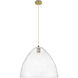 Crown Point 1 Light 16 inch Brushed Brass Pendant Ceiling Light in Seedy Glass