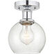 Edison Athens 1 Light 6 inch Brushed Satin Nickel Semi-Flush Mount Ceiling Light in Clear Glass