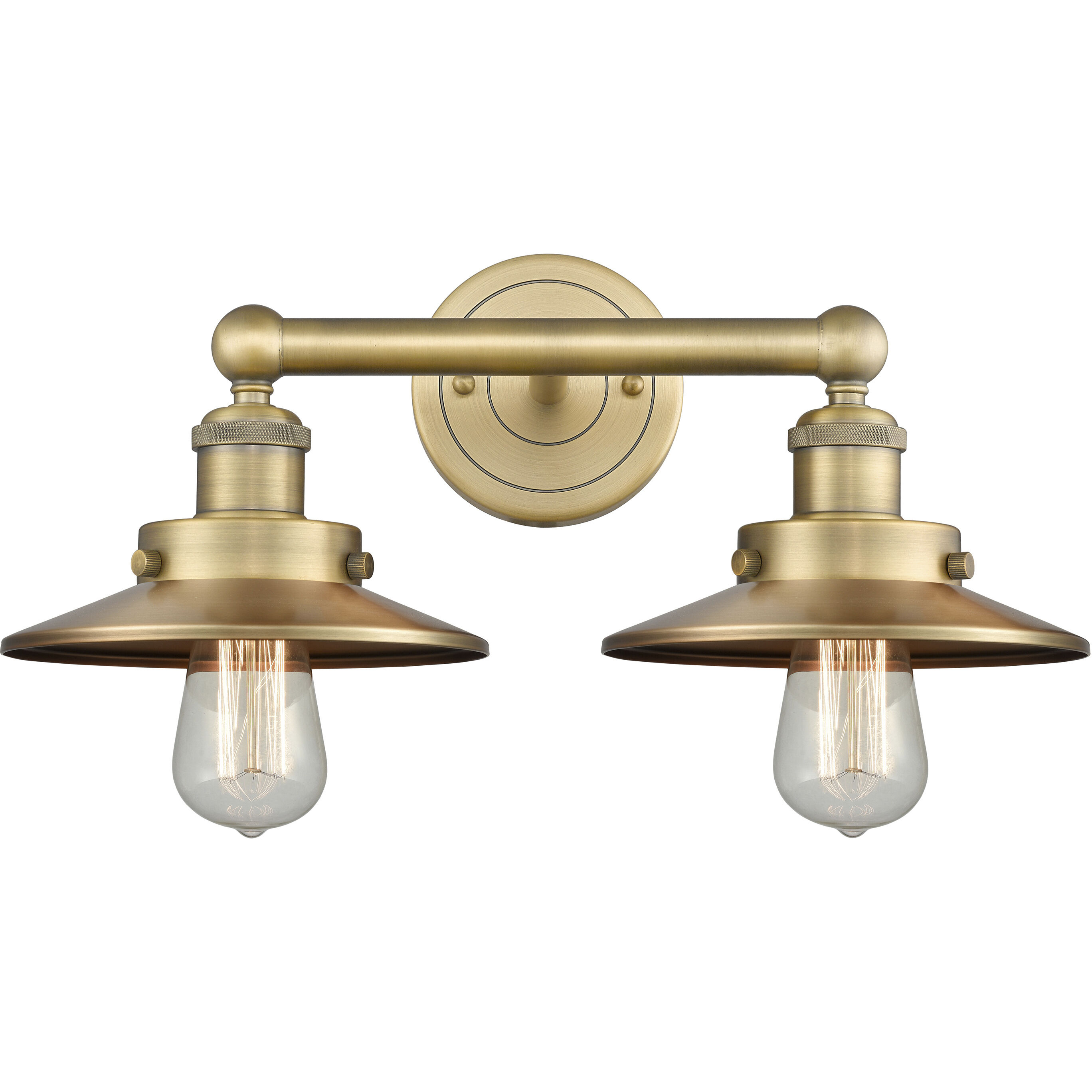 Railroad 2 Light 17 inch Brushed Brass Bath Vanity Light Wall Light