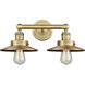 Railroad 2 Light 17 inch Brushed Brass Bath Vanity Light Wall Light