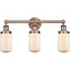 Dover 3 Light 24.5 inch Antique Copper Bath Vanity Light Wall Light in Matte White