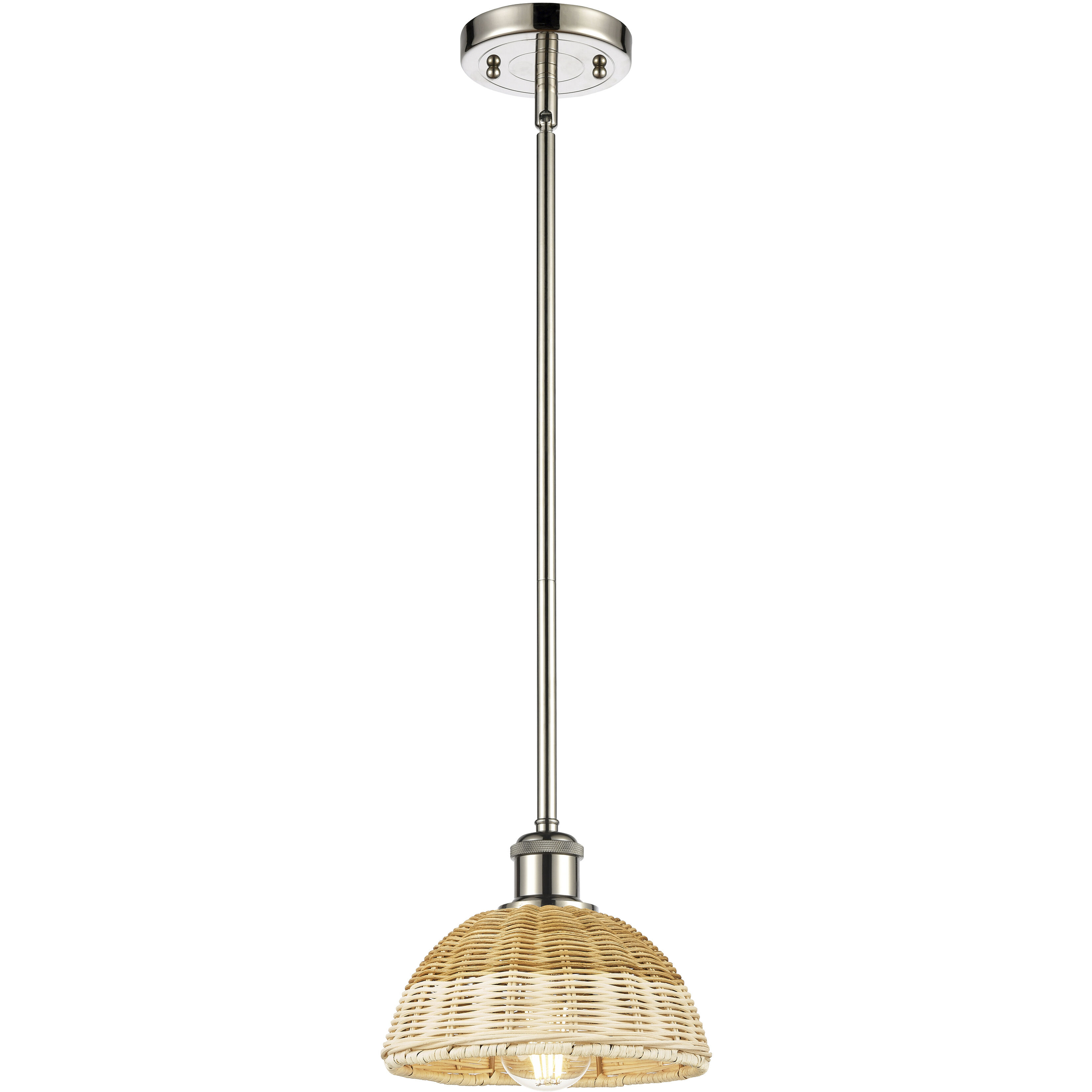 Ballston Bristol Natural II 1 Light 7.5 inch Polished Nickel Mini Pendant Ceiling Light