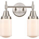 Caden LED 14 inch Satin Nickel Bath Vanity Light Wall Light in Matte White Glass