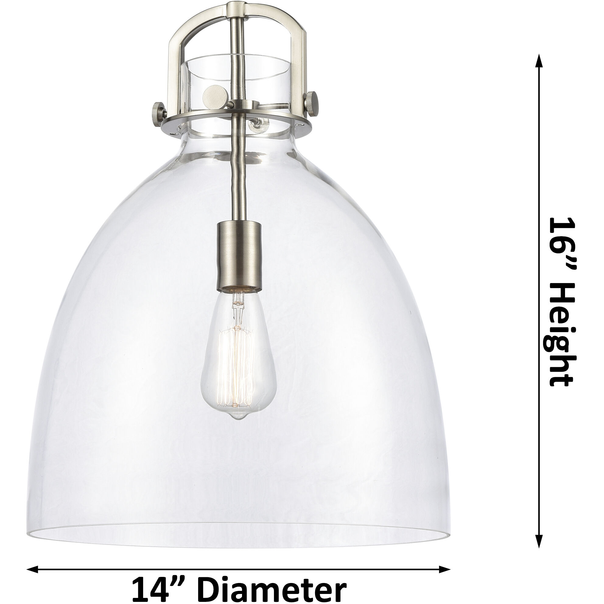 Newton Bell 1 Light 14 inch Brushed Brass Pendant Ceiling Light