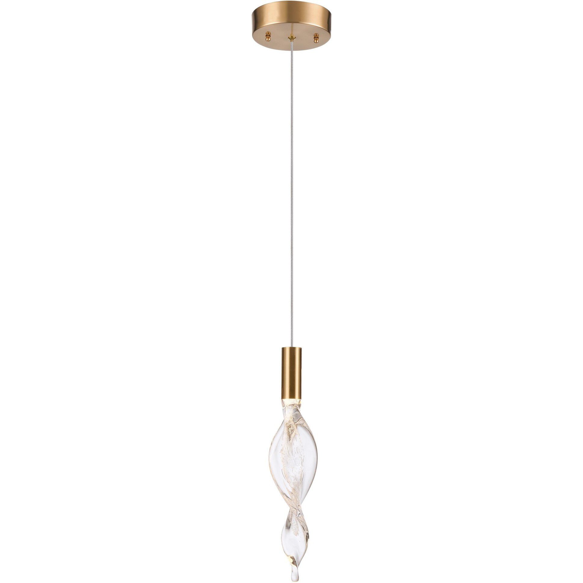 Aurora LED 6 inch Natural Brass Pendant Ceiling Light