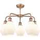 Cindyrella 5 Light 24 inch Antique Copper Chandelier Ceiling Light in Cased Matte White Glass