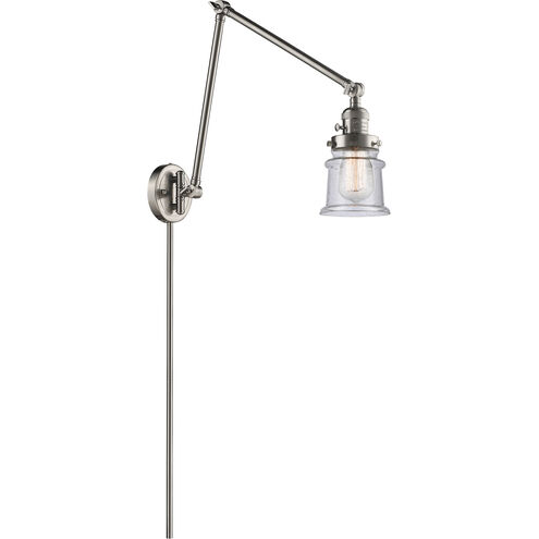 Small Canton 30 inch 60.00 watt Satin Nickel Swing Arm Wall Light, Franklin Restoration