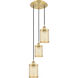 Nestbrook 3 Light 9.88 inch Satin Gold Multi Pendant Ceiling Light