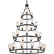 Ballston Saloon LED 50 inch Matte Black Chandelier Ceiling Light in Matte White Glass