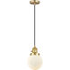 Franklin Restoration Beacon LED 6 inch Satin Gold Mini Pendant Ceiling Light in Matte White
