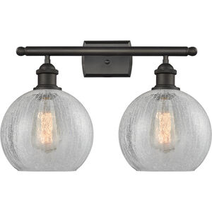 Ballston Athens 2 Light 16 inch Oil Rubbed Bronze Bath Vanity Light Wall Light in Clear Crackle Glass, Ballston