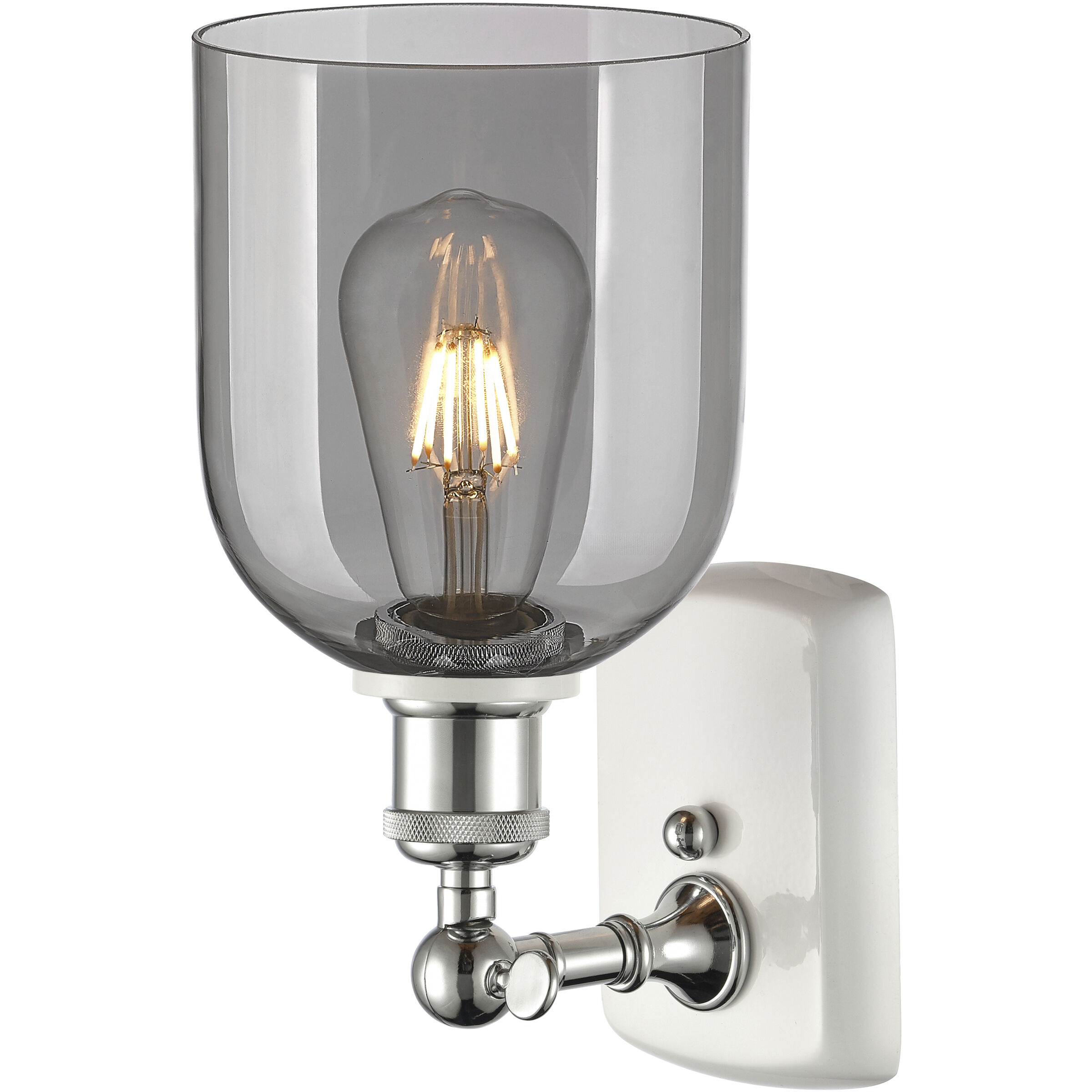 Ballston Bella 1 Light 5.5 inch White Polished Chrome Sconce Wall Light