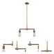 Franklin Restoration Bare Bulb 2 Light 128 inch Brushed Brass Island Light Ceiling Light, Franklin Restoration