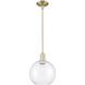 Arcadia Athens 1 Light 10 inch Antique Brass Mini Pendant Ceiling Light in Clear