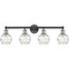 Athens Deco Swirl 4 Light 33 inch Black Antique Brass Bath Vanity Light Wall Light in Clear Deco Swirl