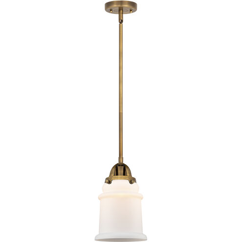 Nouveau 2 Canton 1 Light 6 inch Brushed Brass Mini Pendant Ceiling Light in Incandescent, Matte White