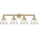 Fulton 4 Light 33.5 inch Brushed Brass Bath Vanity Light Wall Light in Clear Glass
